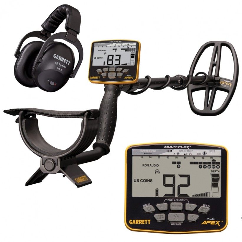 GARRETT ACE APEX DEDEKTÖR VİPER BAŞLIKLI (15X28CM) MS-3 Z-LYNK KABLOSUZ KULAKLIKLI GARRETT DEDEKTÖR - İNAN DEDEKTÖR - 0542 522 32 61